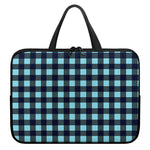 Blue Buffalo Check Pattern Print Laptop Sleeve With Handle