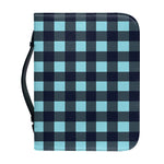 Blue Buffalo Check Pattern Print Leather Bible Cover