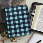 Blue Buffalo Check Pattern Print Leather Bible Cover