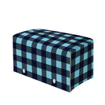 Blue Buffalo Check Pattern Print Leather Tissue Box Cover