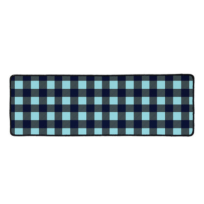Blue Buffalo Check Pattern Print Long Kitchen Mat
