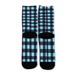 Blue Buffalo Check Pattern Print Long Socks