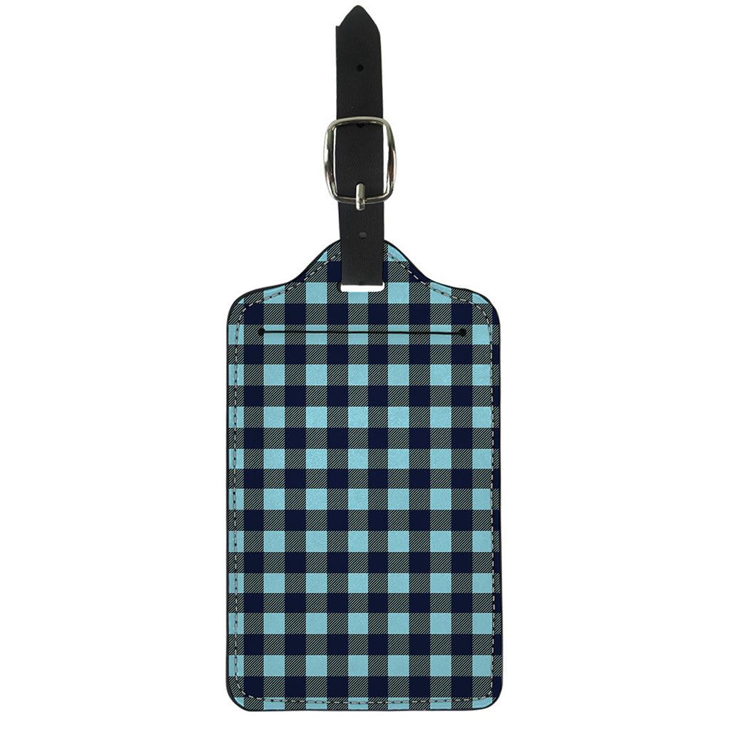Blue Buffalo Check Pattern Print Luggage Tag