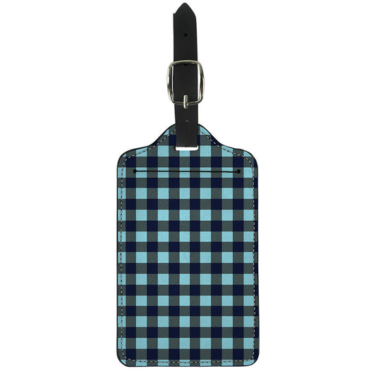 Blue Buffalo Check Pattern Print Luggage Tag