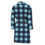 Blue Buffalo Check Pattern Print Men's Bathrobe