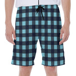 Blue Buffalo Check Pattern Print Men's Beach Shorts