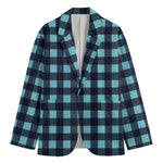 Blue Buffalo Check Pattern Print Men's Blazer