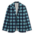 Blue Buffalo Check Pattern Print Men's Cotton Blazer