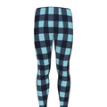 Blue Buffalo Check Pattern Print Men's Leggings