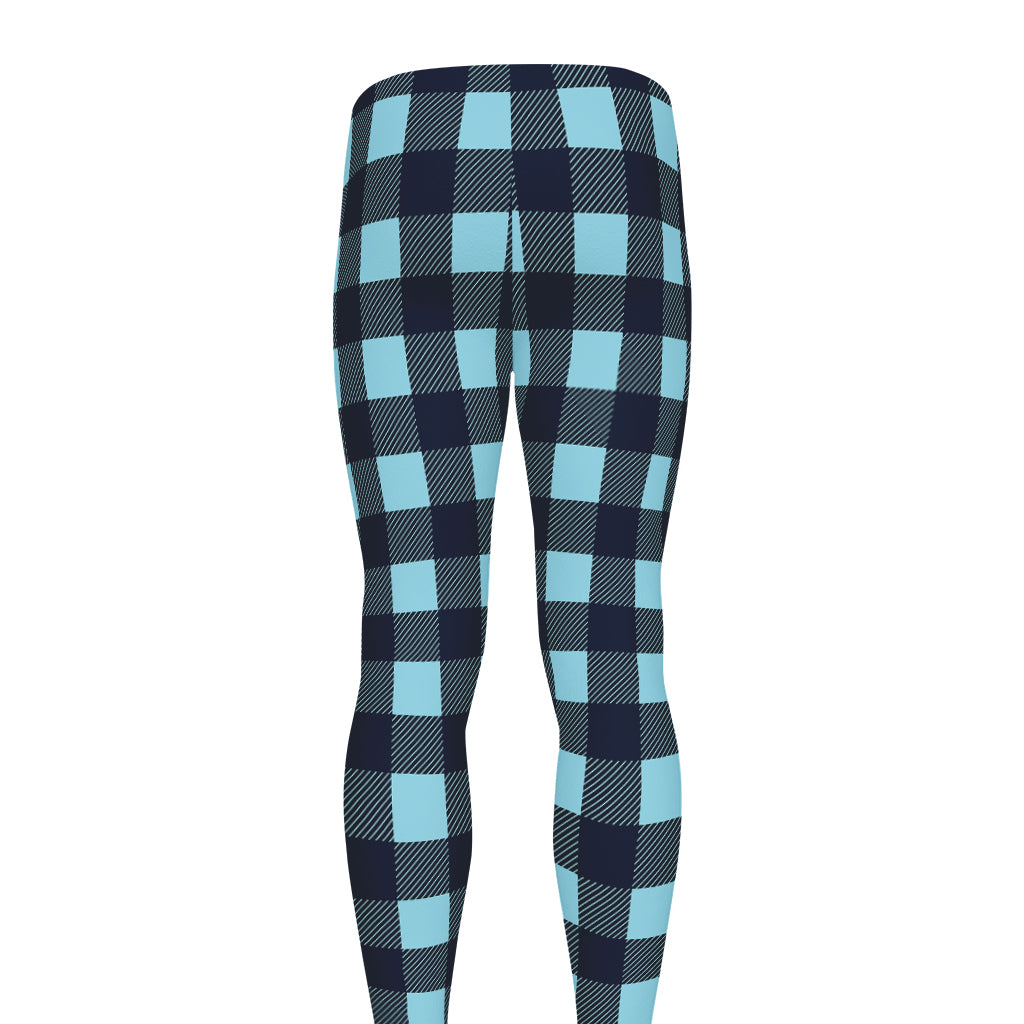 Blue Buffalo Check Pattern Print Men's leggings