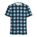 Blue Buffalo Check Pattern Print Men's Athletic T-Shirt