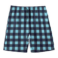 Blue Buffalo Check Pattern Print Men's Swim Trunks