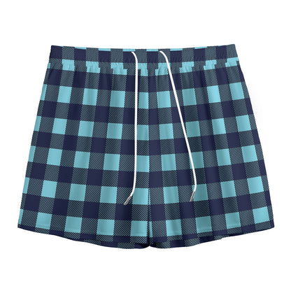 Blue Buffalo Check Pattern Print Mesh Shorts