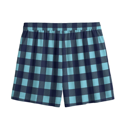 Blue Buffalo Check Pattern Print Mesh Shorts
