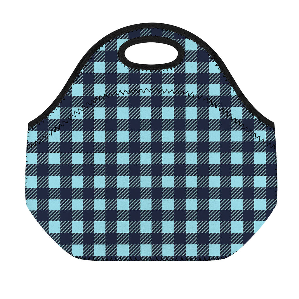 Blue Buffalo Check Pattern Print Neoprene Lunch Bag