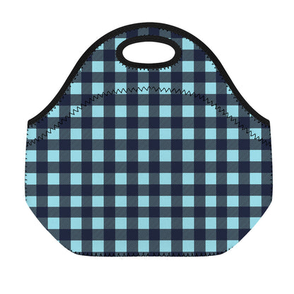 Blue Buffalo Check Pattern Print Neoprene Lunch Bag