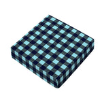 Blue Buffalo Check Pattern Print Outdoor Seat Cushion Cover