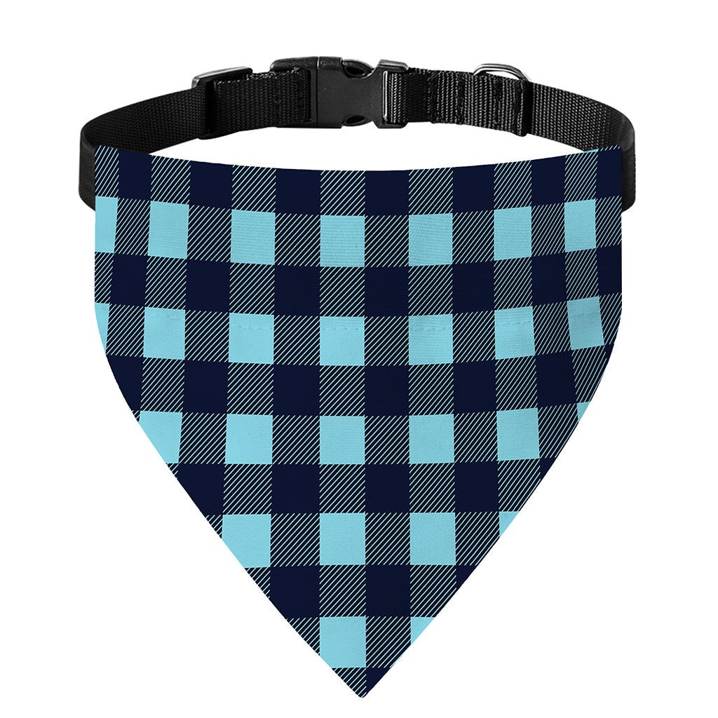 Blue Buffalo Check Pattern Print Over The Collar Dog Bandana