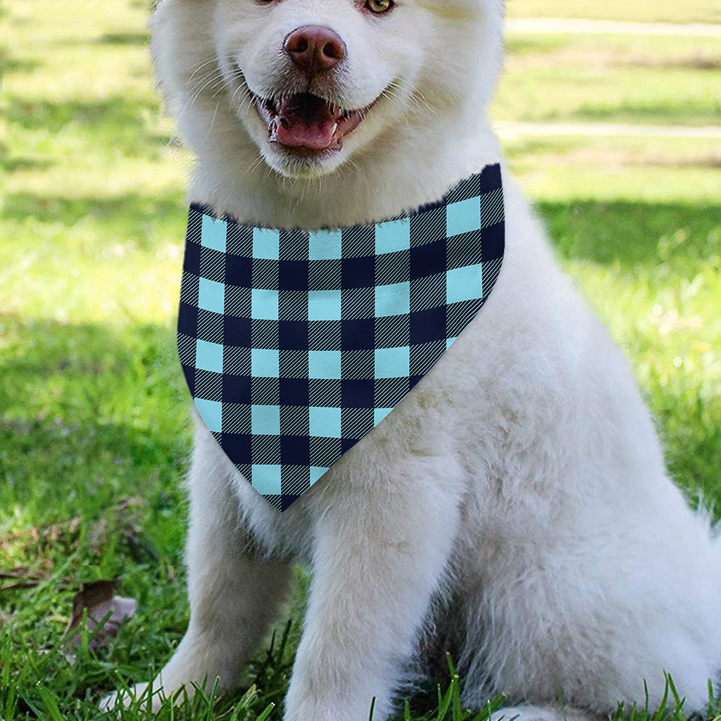 Blue Buffalo Check Pattern Print Over The Collar Dog Bandana