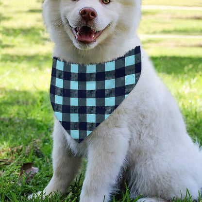 Blue Buffalo Check Pattern Print Over The Collar Dog Bandana