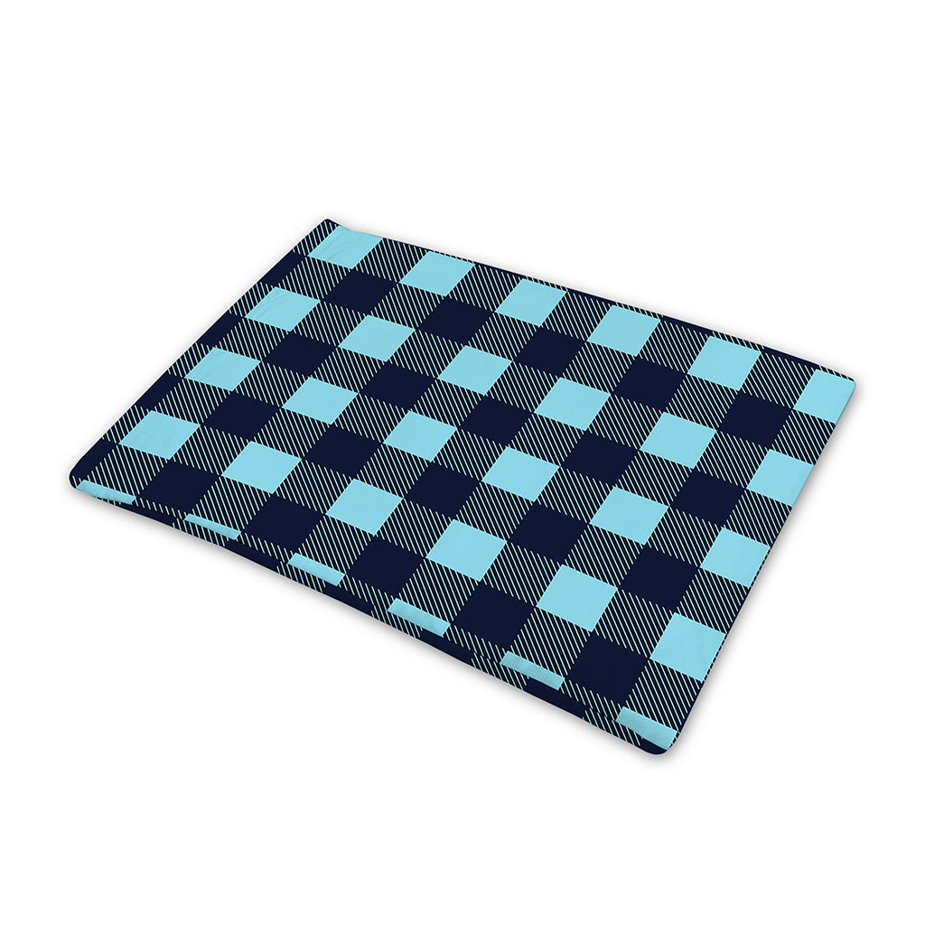 Blue Buffalo Check Pattern Print Pet Cooling Mat Cover