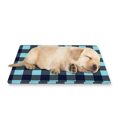 Blue Buffalo Check Pattern Print Pet Cooling Mat Cover