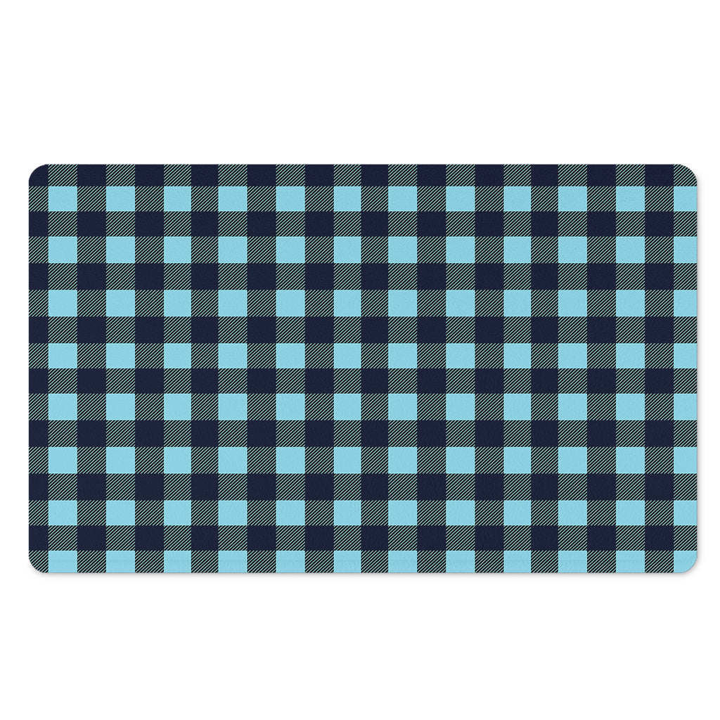 Blue Buffalo Check Pattern Print Polyester Doormat
