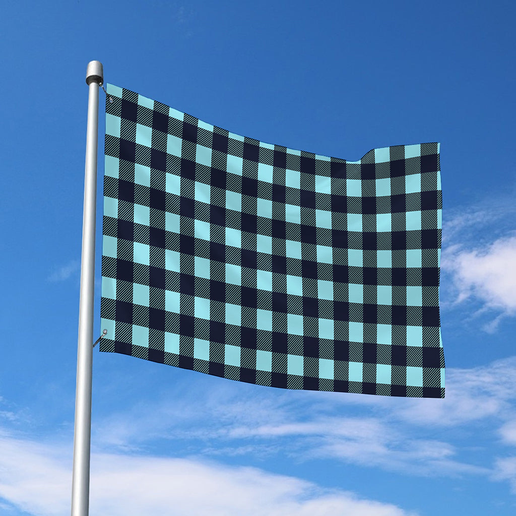 Blue Buffalo Check Pattern Print Polyester Flag