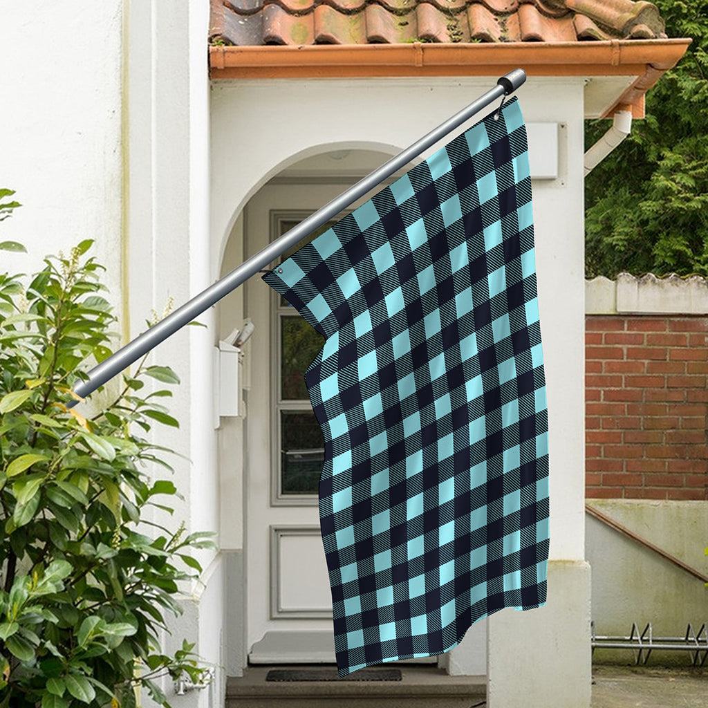 Blue Buffalo Check Pattern Print Polyester Flag