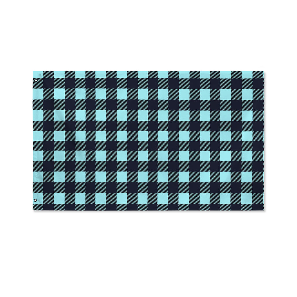 Blue Buffalo Check Pattern Print Polyester Flag