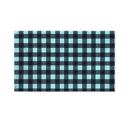 Blue Buffalo Check Pattern Print Polyester Flag