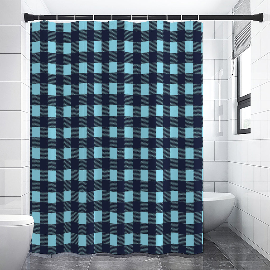 Blue Buffalo Check Pattern Print Premium Shower Curtain