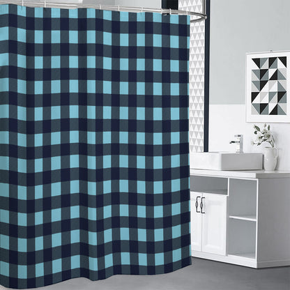 Blue Buffalo Check Pattern Print Premium Shower Curtain