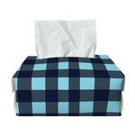 Blue Buffalo Check Pattern Print Rectangle Tissue Box Cover
