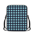 Blue Buffalo Check Pattern Print Rectangular Crossbody Bag
