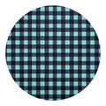 Blue Buffalo Check Pattern Print Round Blanket