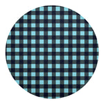 Blue Buffalo Check Pattern Print Round Blanket