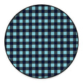 Blue Buffalo Check Pattern Print Round Floor Mat