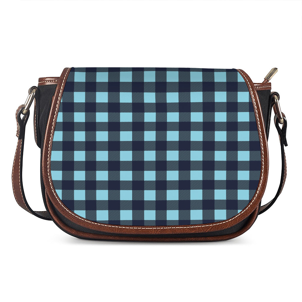 Blue Buffalo Check Pattern Print Saddle Bag