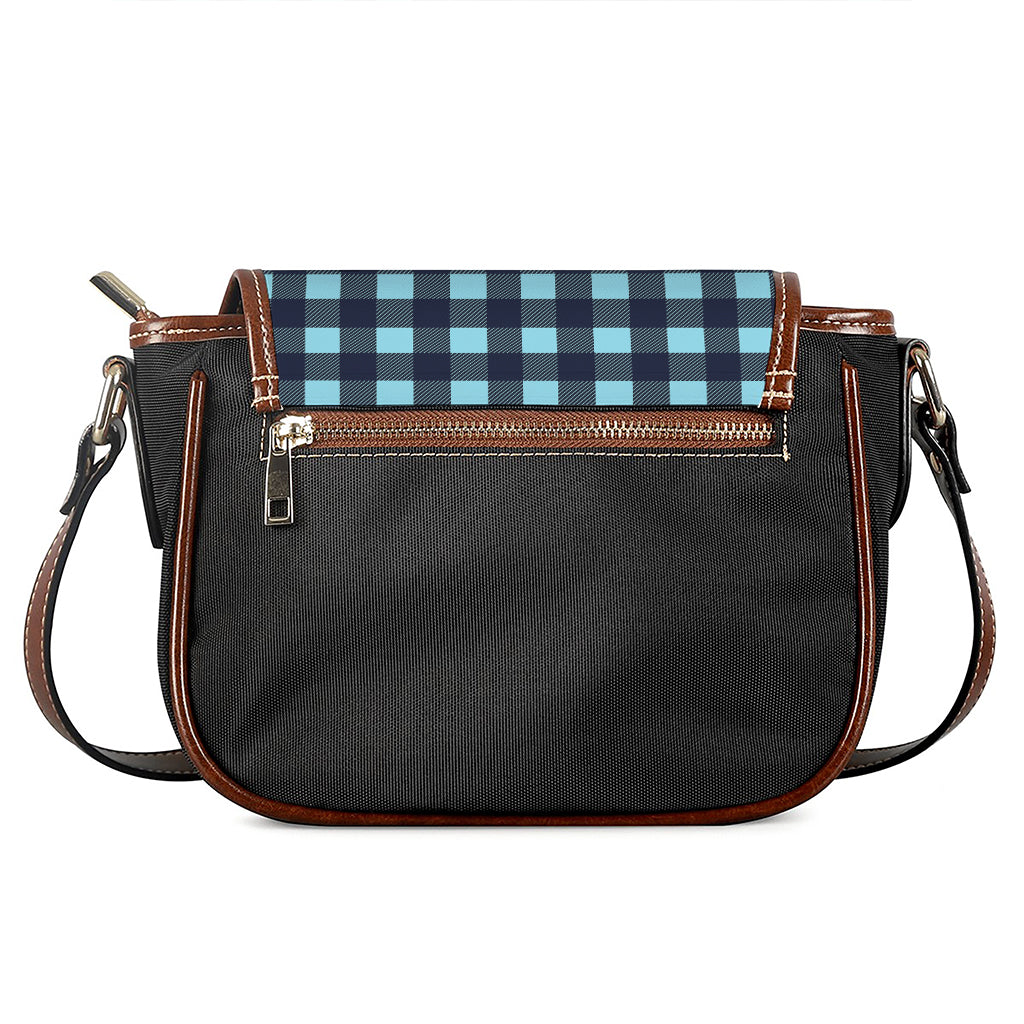 Blue Buffalo Check Pattern Print Saddle Bag
