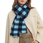 Blue Buffalo Check Pattern Print Scarf