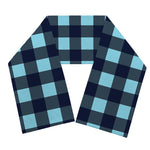 Blue Buffalo Check Pattern Print Scarf