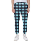 Blue Buffalo Check Pattern Print Scuba Joggers