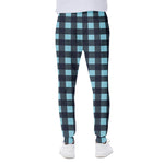 Blue Buffalo Check Pattern Print Scuba Joggers