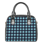 Blue Buffalo Check Pattern Print Shoulder Handbag