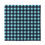 Blue Buffalo Check Pattern Print Silk Bandana