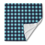 Blue Buffalo Check Pattern Print Silk Bandana