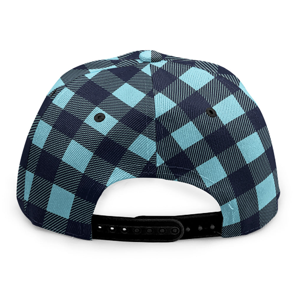 Blue Buffalo Check Pattern Print Snapback Cap