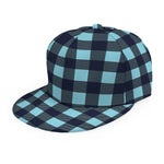 Blue Buffalo Check Pattern Print Snapback Cap