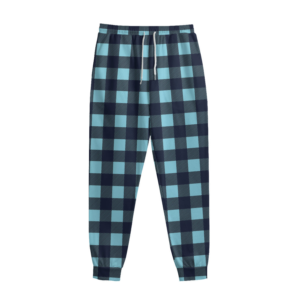 Blue Buffalo Check Pattern Print Sweatpants